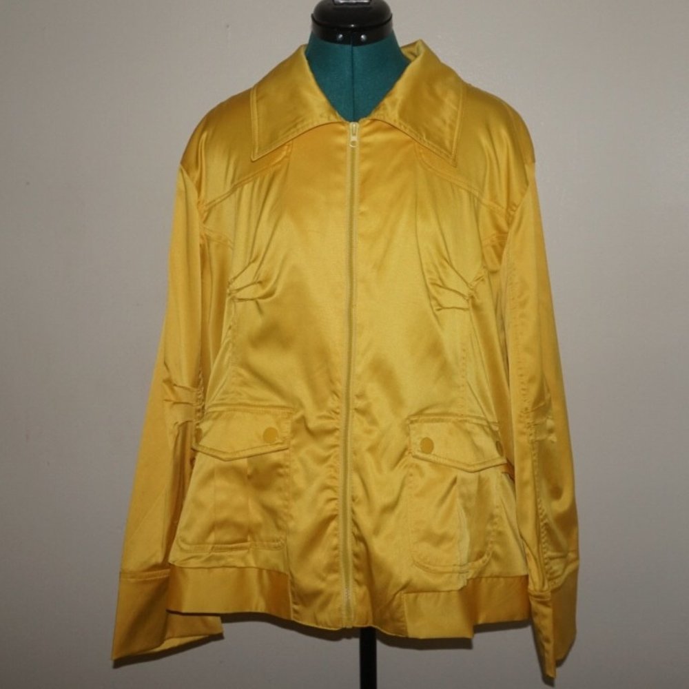 Yellow Satin Zip Jacket